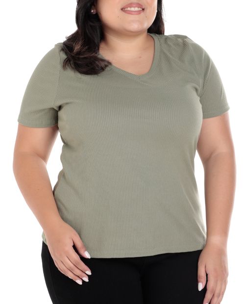 Camiseta Sabrina verde manga corta para mujer