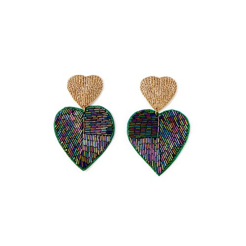 Aretes de corazón multicolor