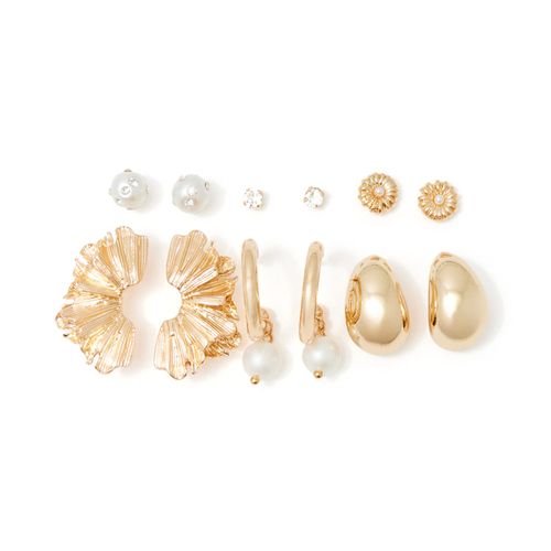 Set de aretes bicolor para mujer