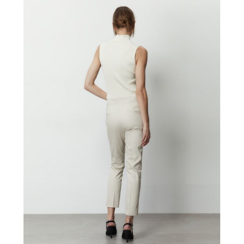 Pantalon Sfera chino blanco de cintura media para mujer