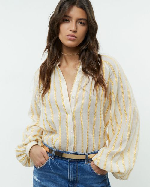 Blusa Sfera casual rayada manga larga para mujer