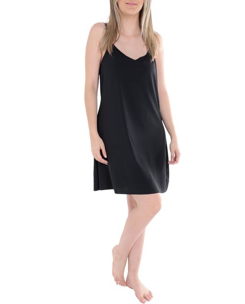 Babydoll Rene Rofe negro de tirantes para mujer