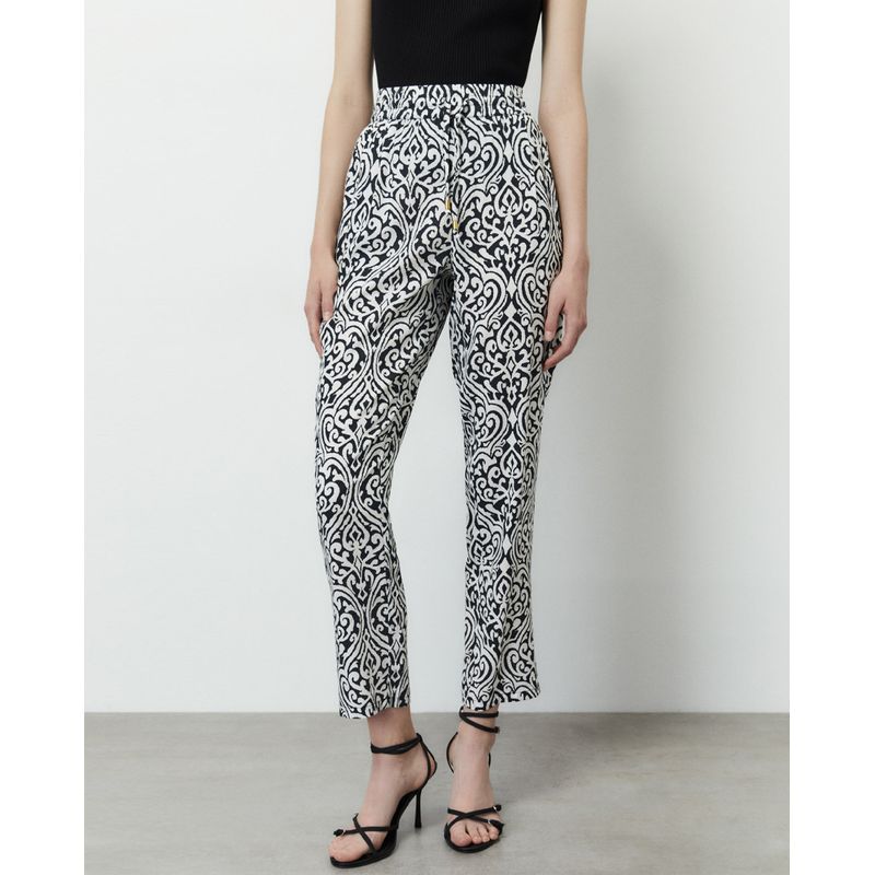 Pantalon Sfera pull on estampado de cintura alta para mujer