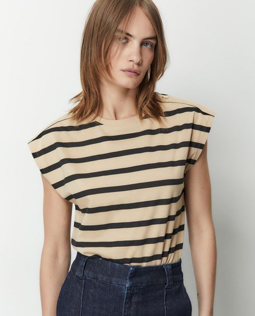 Camiseta Sfera rayada manga corta para mujer