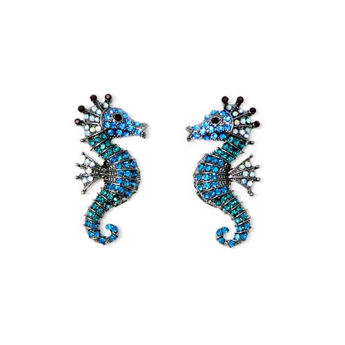 Aretes de caballo de mar para mujer