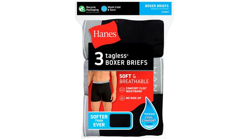 Pack de boxers brief Hanes negros y grises para hombre