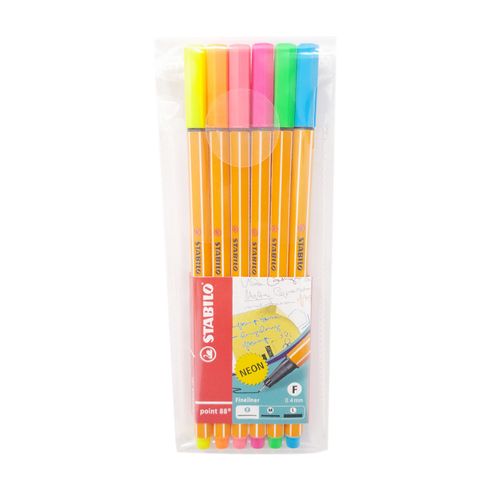 Estuche de plumones Stabilo neón 6 unidades