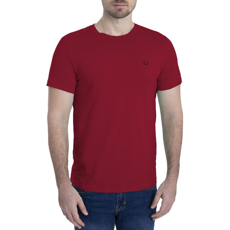 Camiseta basica Oscar de la Renta roja solida para hombre