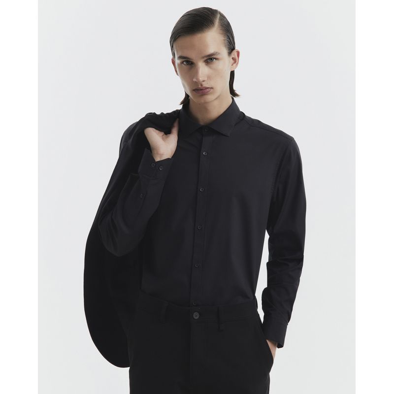 Camisa casual Sfera negra solida para hombre