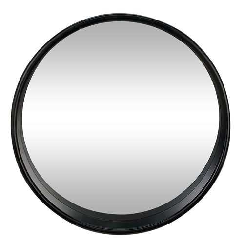 Espejo circular con marco negro 50x5 cm