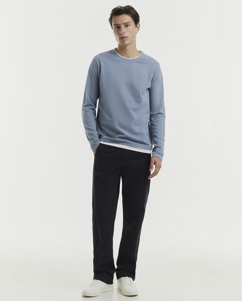 104678508-Camiseta-casual-Sfera-regular-fit-celeste-texturizada-para-hombre