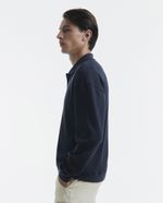 Camisa polo Sfera regular fit manga larga azul navy para hombre