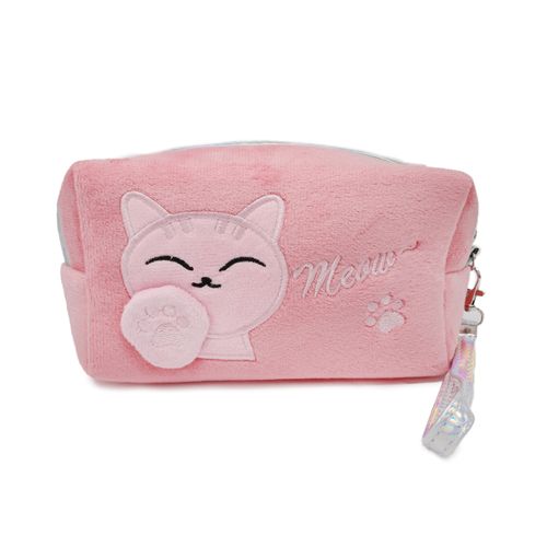 Estuche para lapiceros y colores rosado con textura