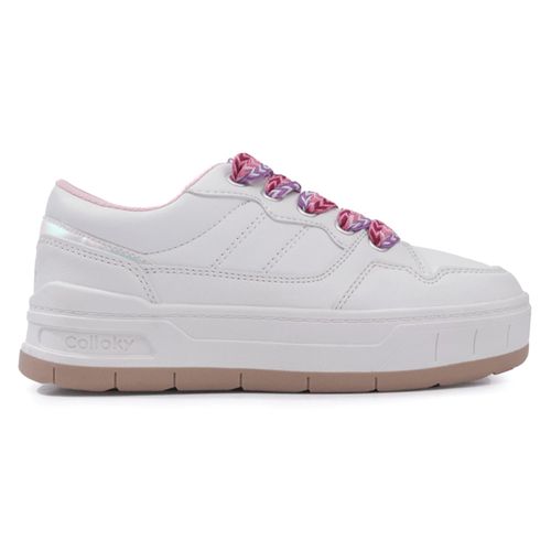 Zapato deportivo casual Colloky blanco para niña