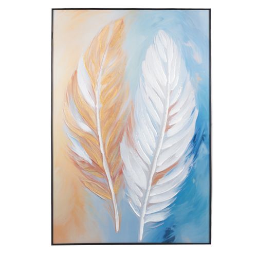Cuadro decorativo plumas 80x120 cm