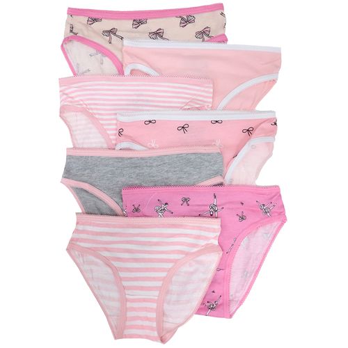 Set de 7 piezas ropa interior multicolor con estampado para niña