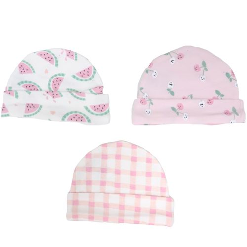 Set de gorro y guantes con estampado para bebé niña