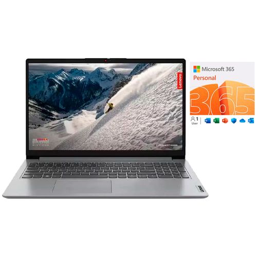 Laptop Lenovo Ideapad 1 AMD Ryzen 5-7520U 8GB RAM + 256GB SSD + Microsoft Office Personal // KT199XGT44