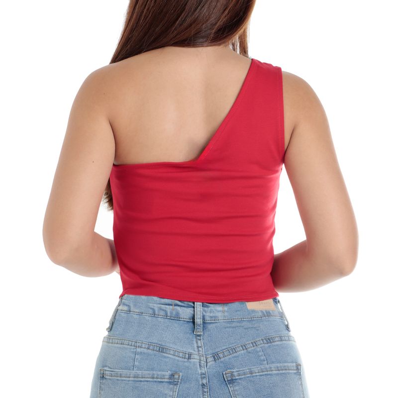 Blusa L.A. Fashion crop top de un tirante para mujer