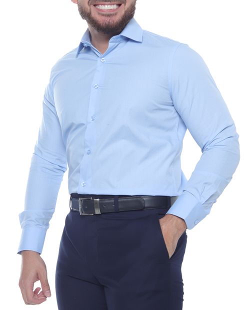 Camisa de vestir Unexpected celeste sólida para hombre