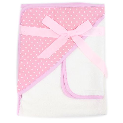 Toalla blanca con capucha para bebé niña