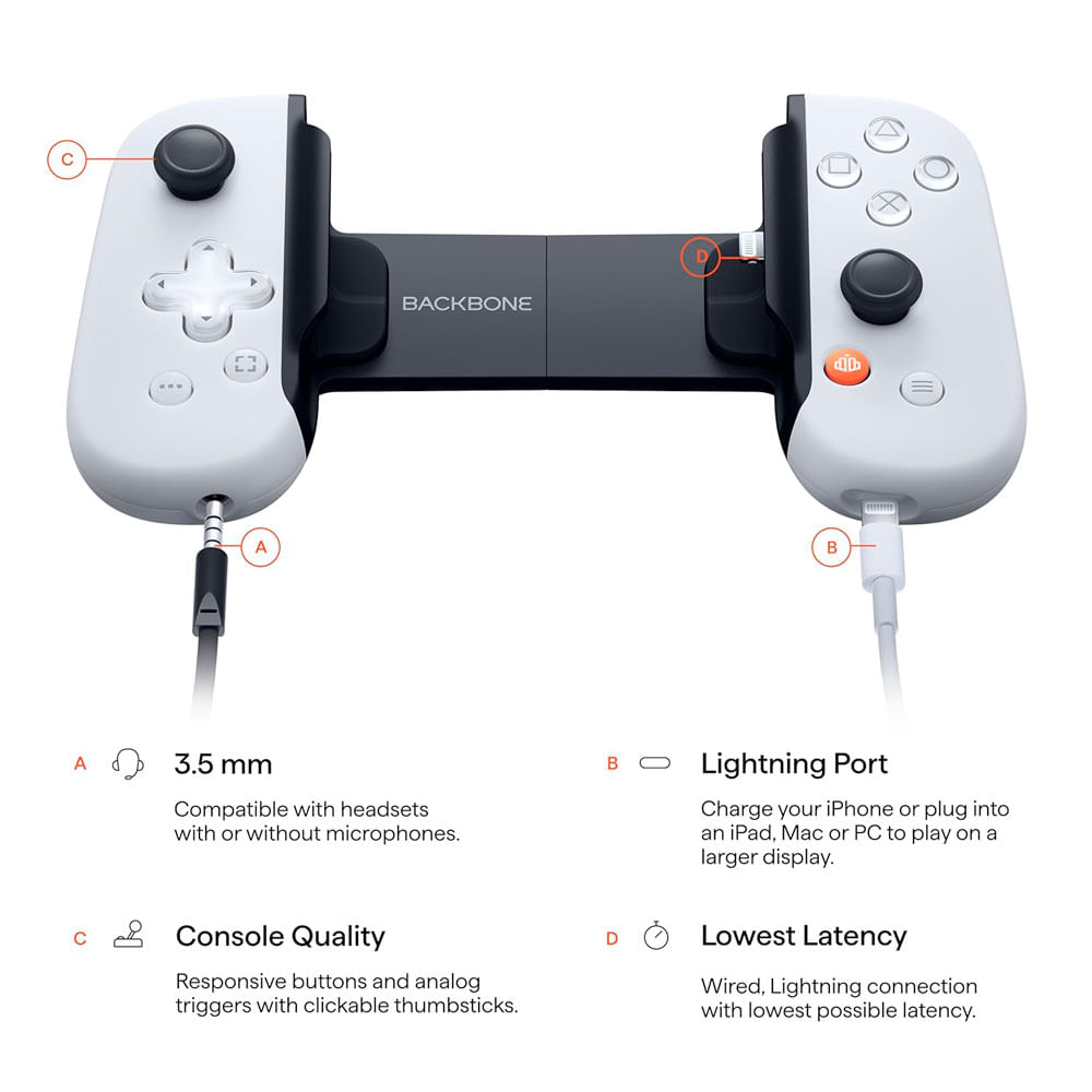 Control backbone one edicion playstation (lightning) 2gen blanco