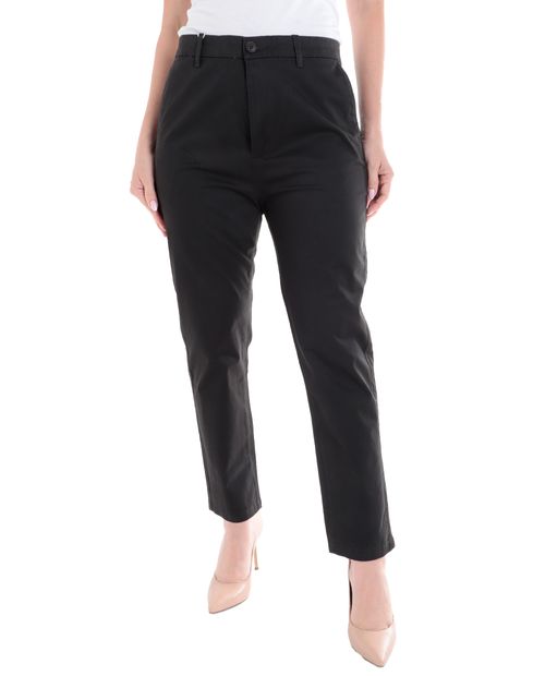 Pantalón Nicolle chino negro de cintura alta para mujer