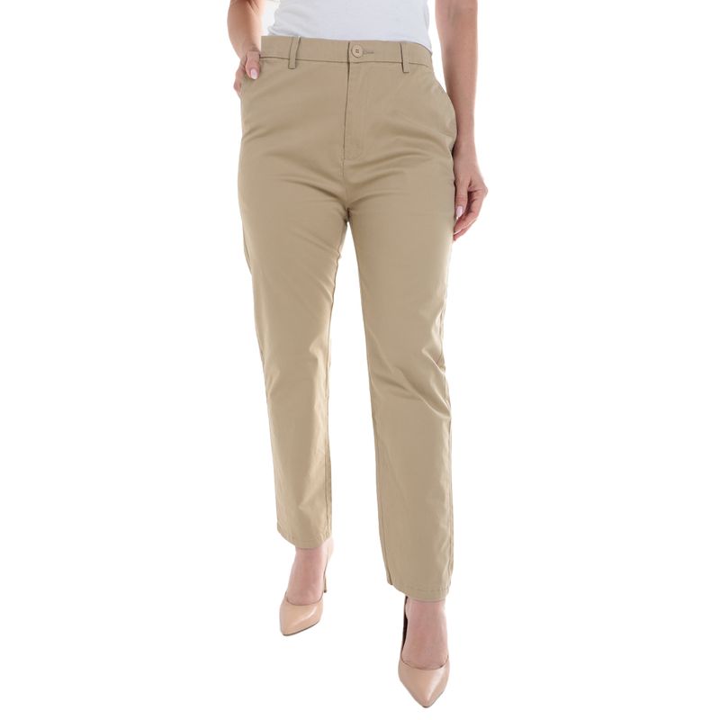 Cintura Alta Pantalon Beige Para Mujer Pantalón Nicolle Chino