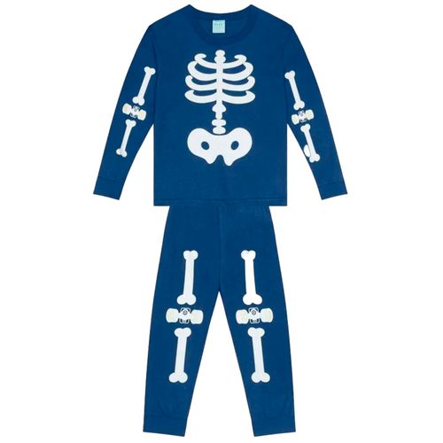 Pijama de 2 piezas azul con estampado para niño