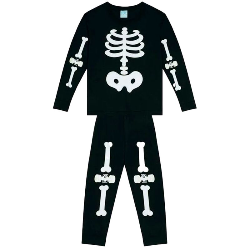 104658678-Pijama-de-2-piezas-negro-con-estampado-para-niño