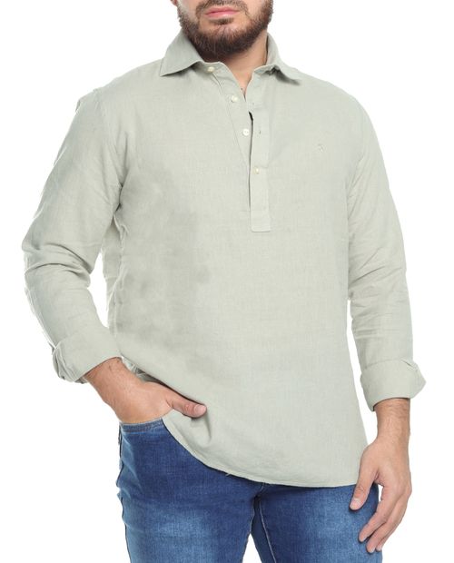 Camisa casual PuroEGO verde sage heather para hombre