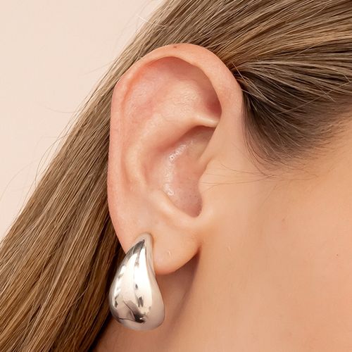 Aretes de gota plateados para mujer