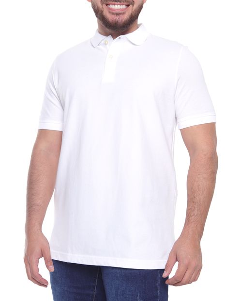 Camisa polo básica Gents blanca sólida para hombre