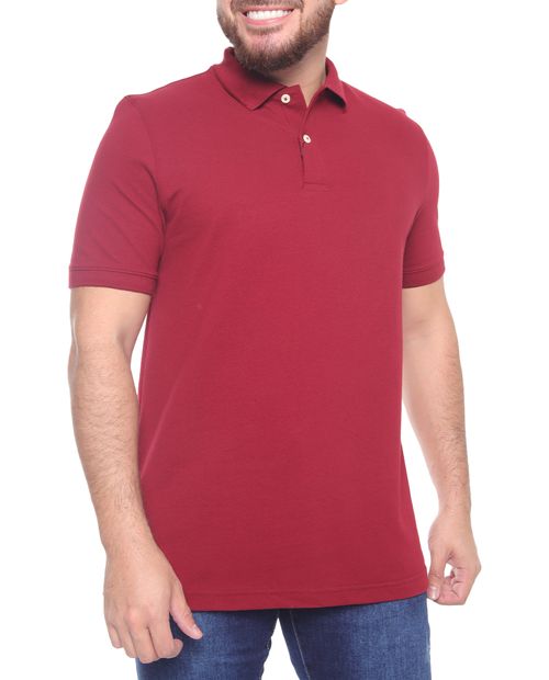 Camisa polo básica Gents roja sólida para hombre