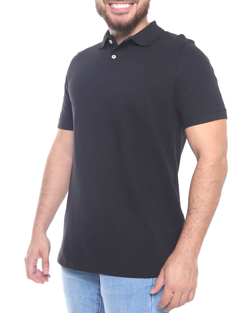 Camisa polo básica Gents negra sólida para hombre - Siman Nicaragua, image size:1000x1240