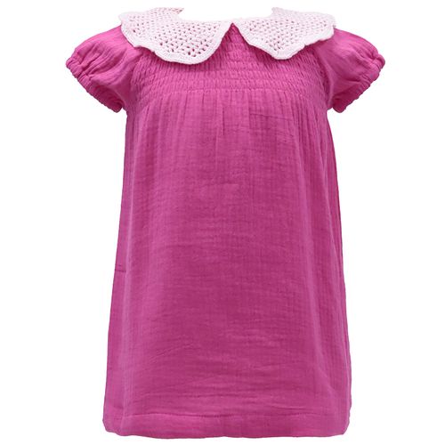 Vestido bicolor sólido para bebé niña