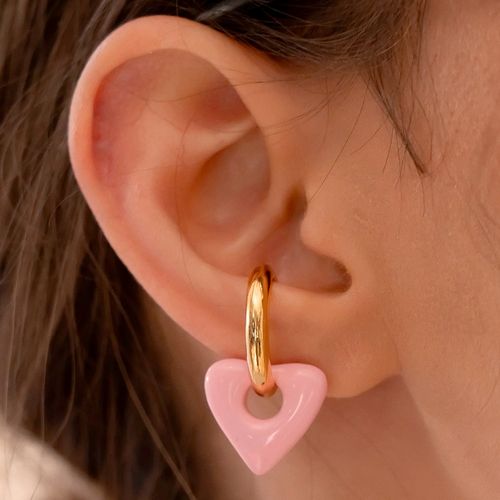 Earcuff 2 en 1 en baño de oro para mujer