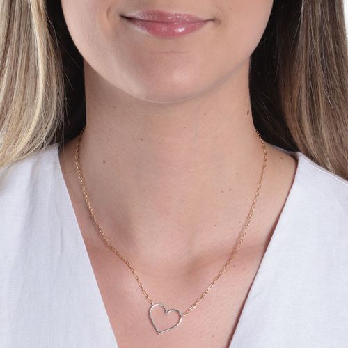 Cadena con dije de corazón 1mm- 18" para mujer