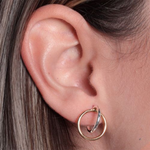 Aretes de plata con baño de oro para mujer