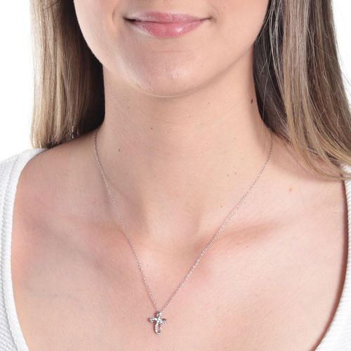 Cadena de plata con dije 1mm- 18" para mujer