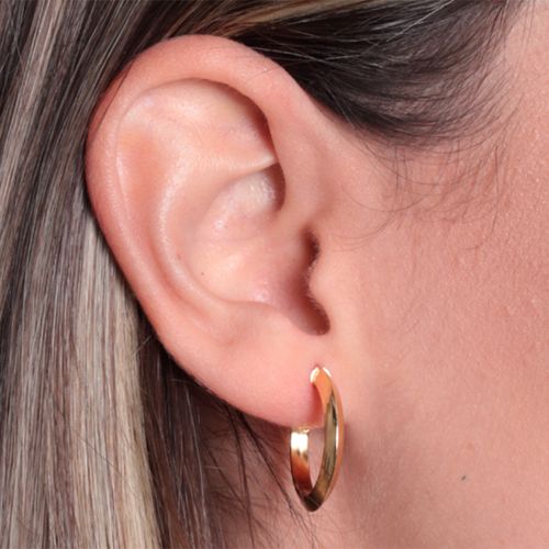 Aretes hoops de plata con baño de oro para mujer