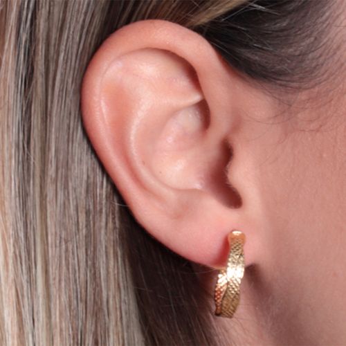 Aretes hoops de plata con baño de oro para mujer