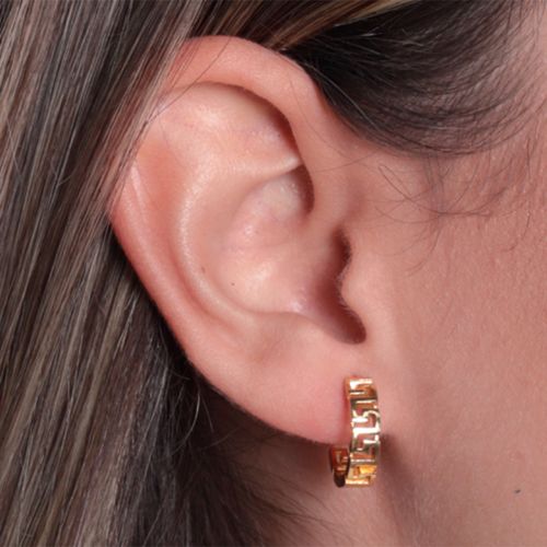 Aretes hoops de plata con baño de oro para mujer