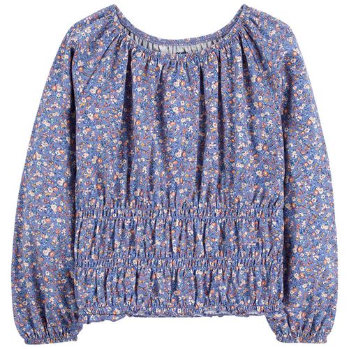 Blusa azul con estampado de flores para niña