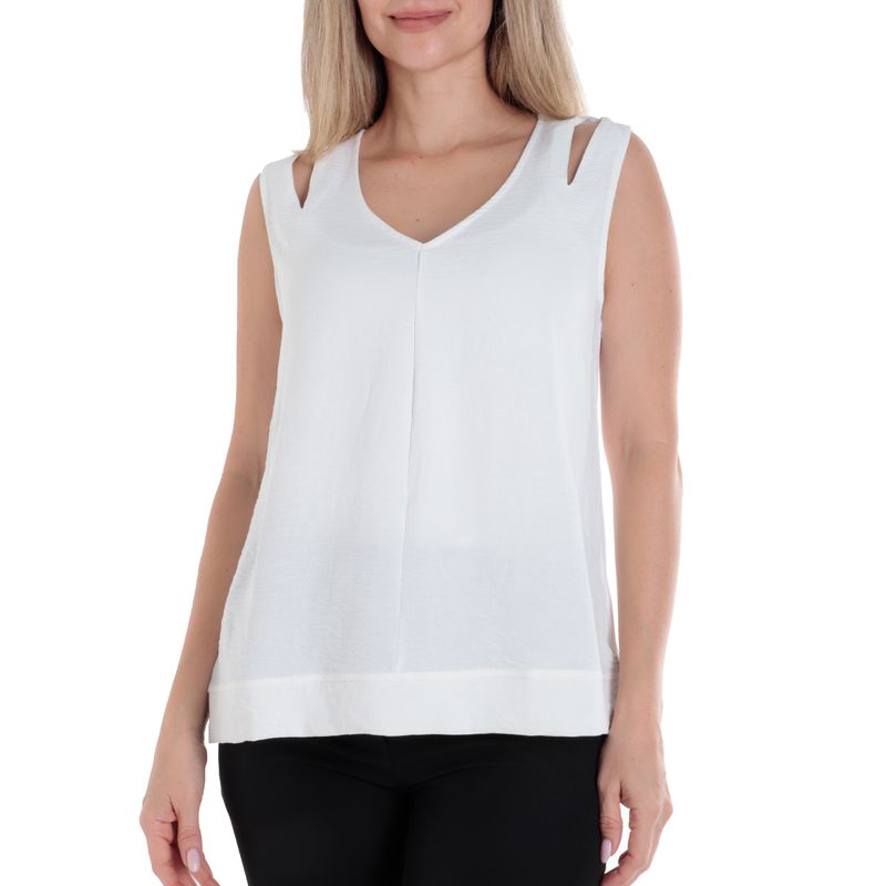 Blusa blanca sin manga deals