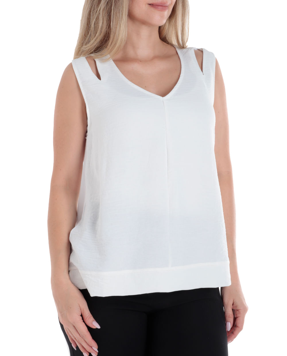 Blusa Nicolle formal blanca sin manga