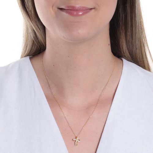 Cadena de plata con baño oro 1mm 18" para mujer