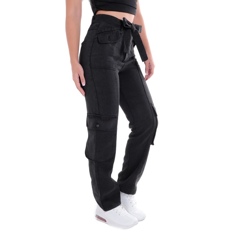 Pantalones Cargo Para Mujer Negro Jeans Unexpected Cargo Negro De