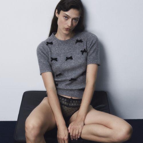 Tanga Sfera negra de cintura corta para mujer