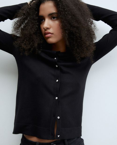 Suéter Sfera cárdigan negro para mujer